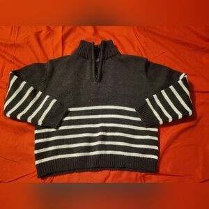 Boys pullover sweater. Black & white stripes. Size 24 months.
